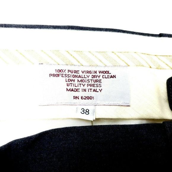 DAMAGED Nordstrom Britches Wool Dress Pants 38/27 Gray Pleated Cuffed High Rise - Picture 7 of 8